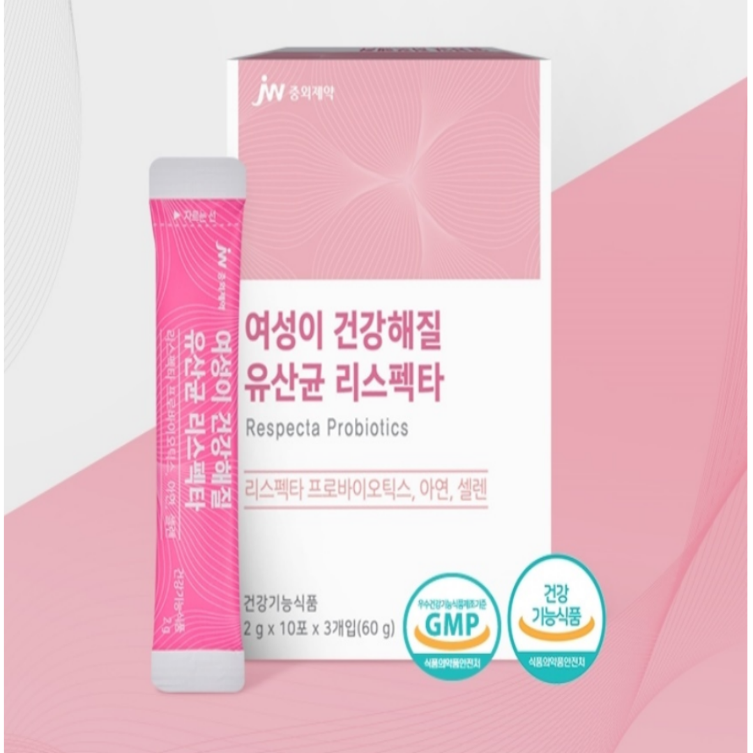 <b>중외제약 질</b>유산균 락토페린 여성이건강해질 유산균리스펙타 2gx30포