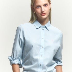 헤지스 여성 [면100%] 스타이블루 페더트윌 긴소매 셔츠 HSSH4DC84B1