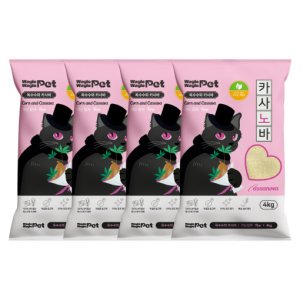와글와글 카사노바 4kg 4개세트 16kg 카사바 고양이 모래 친환경 가는입자