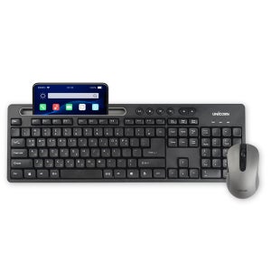 유니콘 BK-8000S 스마트폰 태블릿 거치형 무소음 무선키보드 마우스 세트