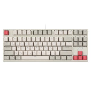 지클릭커 레트로 레드 슈퍼히어로 SPK87 저소음 풀 윤활 기계식 키보드 RB2