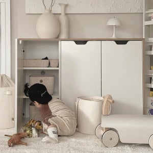 E0자재 무노 잠금가능 다용도 수납장 1200x400x850mm, 3단, 화이트 (MN1570)