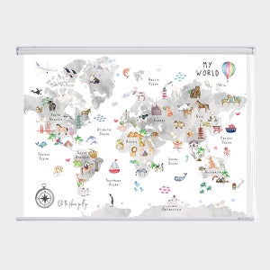 나의월드맵 대size 롤스크린형 210cm x 150cm