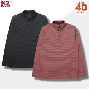 K2 스트라이프 카라 티셔츠 긴팔 여성