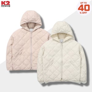 K2 다이아몬드 퀼팅 자켓 간절기 산행 여성 후드 자켓