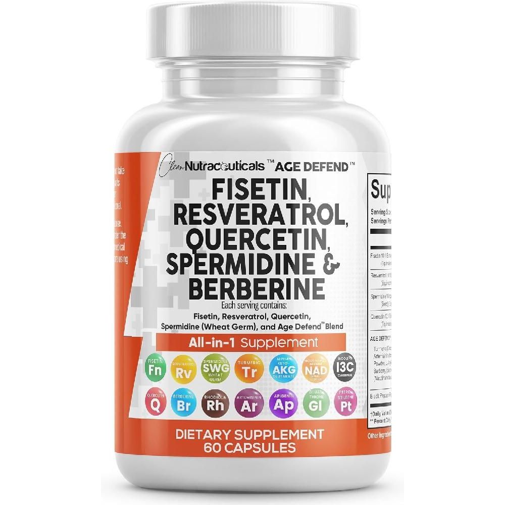 피세틴 250mg 퀘르세틴 100mg <b>레스베라트롤 100mg</b> 스퍼미딘 60캡슐