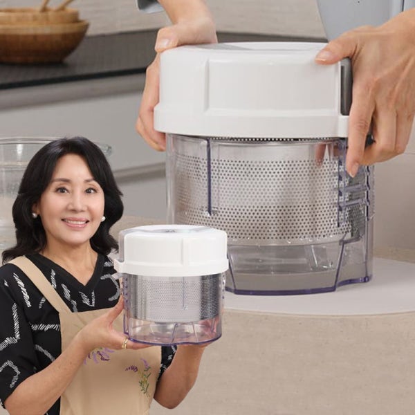 빅스텐 매직 짤순이 하이로 홍여진 대용량 스테인리스 요술 만능 오이지 나물 짤순이 두부 물기제거 물빼기 스텐야채탈수기 아이큐샵