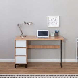 블렌드 데스크 아카시아 서랍 컴퓨터 1인 3단 수납 이케아 학생 공부 홈오피스 모듈 심플