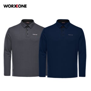 블랙야크 웍스원 남성 봄 가을 긴팔 폴로 티셔츠 무지 와플 순면 작업복 WW-TS004
