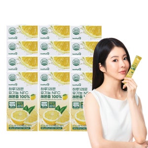 헬씨허그 하루 1 레몬 유기농 레몬즙 100% NFC 레몬수 스틱 착즙 280ml, 12개