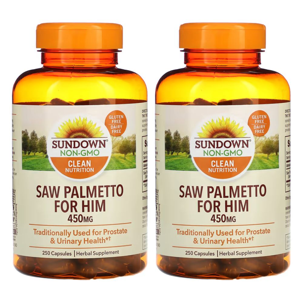 (2통) Sundown Naturals <b>쏘팔메토 포힘 450mg</b> 캡슐 250정 소팔메토