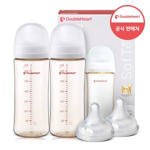 더블하트 모유실감 3세대 330ml 트윈세트(젖병2+젖꼭지2)