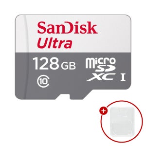 샌디스크 마이크로 SD카드 울트라 QUNR + SD카드 케이스 128GB