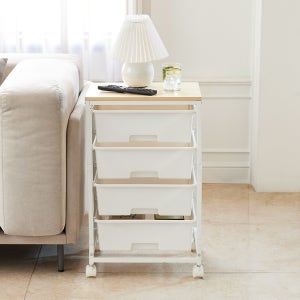 모빌리아 다용도 4단 서랍 가벼운 수납장 이동식 트롤리 장난감정리 MB3020928-1