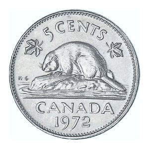 캐나다 5 센트 달러 주화 발행년도 랜덤 (미품) 1개 비버