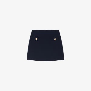산드로 Button-embellished 울블렌드 트윌 미니 스커트