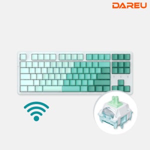 다얼유 EK87PRO 유 무선 기계식 게이밍 사무용 키보드 텐키리스 민트, 클라우드축