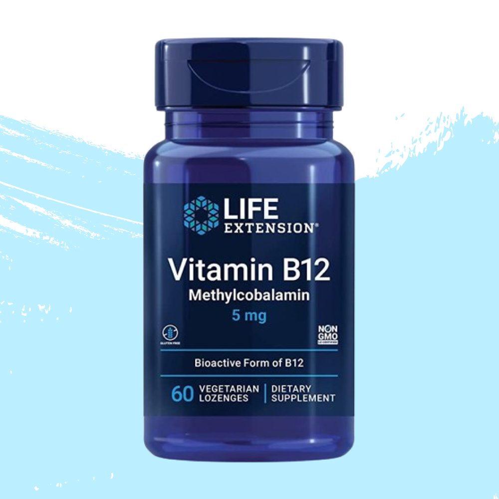 라이프익스텐션 <b>비타민 B12 메틸코발라민 5mg</b> 60캔디 비타민B12효능