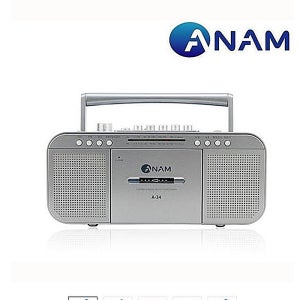 아남 카세트포터블 A-34 어학반복재생 USB 인식 FM라디오 AUX TF카드 인식 외부마이크