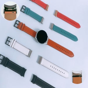 갤럭시 워치7 40 44 mm 원터치 날개형 고급 가죽 시계줄 밴드 스트랩 SM-L300/L305/L310/L315 호환