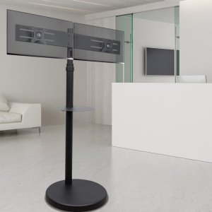 엔산마운트 NS-3200D 듀얼 2대거치 티비스탠드 이동식 티비거치대 자체생산