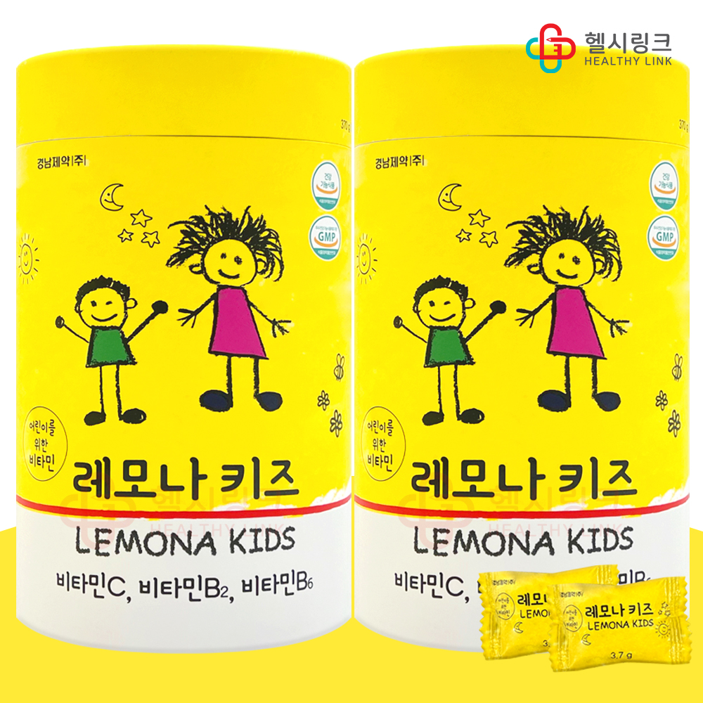 경남 레모나키즈 츄어블 100정x2개 어린이 비타민 유아 간식 비타민C B