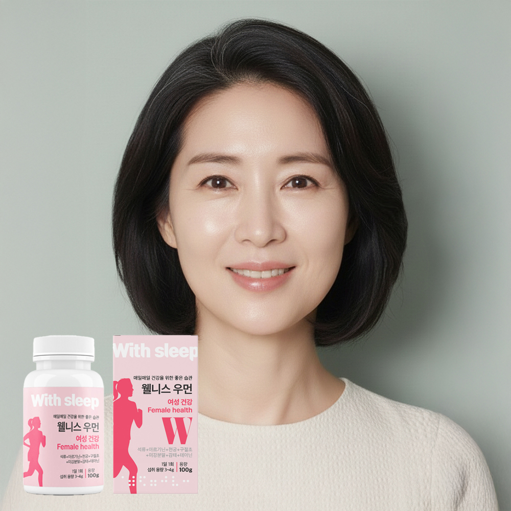 위드슬립 웰니스우먼 여성 건강증진 영양 케어 2박스 감태<b>추출물</b> <b>석류</b>농축분말 제 1 아르기닌