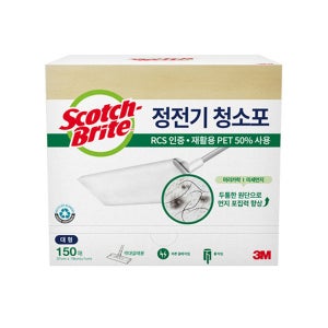 3M 스카치브라이트 대용량 정전기 청소포 리필 재활용 PET 150매 대형