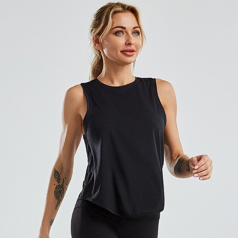 여자 조깅 런닝 헬스 조끼 티셔츠 나시 민소매 스포츠 운동 스판 밴딩 여름 시원한 뒷트임