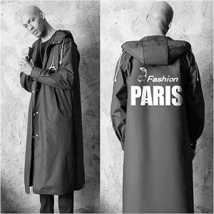 남성 패션 레인코트 스타일리쉬 오버핏 커플 EVA 코트형 우의 트랜디 레터링