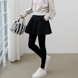기모 기능성 포켓 플레어 빅사이즈 치마레깅스 국산