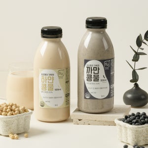 정담두부집 1+1 진한 하얀 서리태 콩물 500ml 콩국 콩국수 국산콩 수제콩물 다이어트