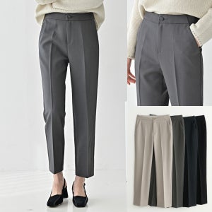 봄 밴딩 세미 일자슬랙스 9부 10부 구김없는 여성 기모슬랙스 키작녀 정장바지 빅사이즈