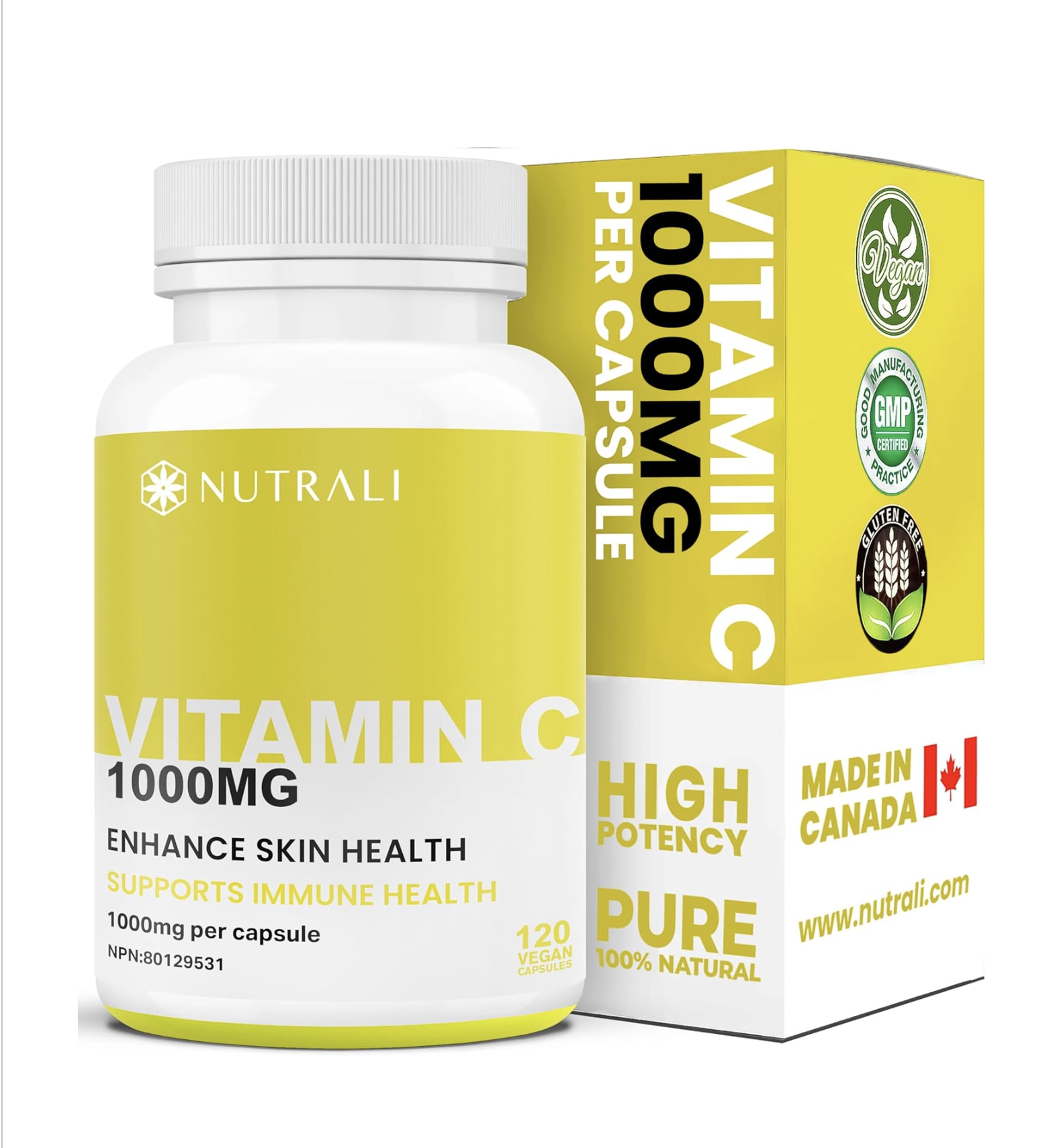Nutrali <b>비타민C</b> 1000mg 지연방출 120 베지캡슐 120캡슐, 1개