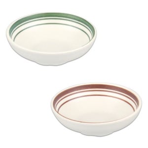 DOLSAN 돌산 멜라민 한식구프 6인치 DS-7188 오브제 라인 그린 브라운 접시