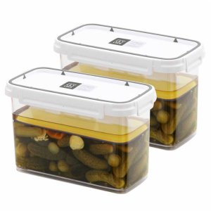 발효 숙성 용기 장아찌 김치 누름 밀폐 용기 박스 사각통 2.5L 2개