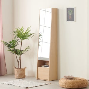 앳홈 에펠 6칸 전신거울 키큰수납장 (가로 40cm)
