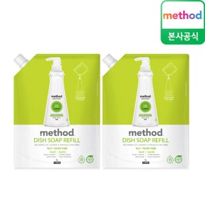 [메소드] 친환경 비건주방세제 바질향 리필 1L 2개 / 과일채소세척용