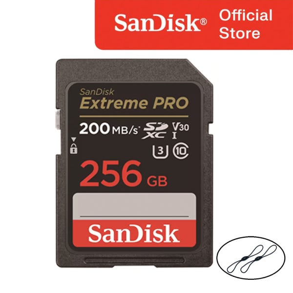 샌디스크 공식인증 판매처 샌디스크 SD카드 익스트림 프로 V30 256GB 256기가 SDXXD 캐논 소니 메모리+스트랩 패키지