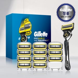 질레트 2024 프로쉴드 옐로우 매뉴얼 핸들1입 & 면도날12입