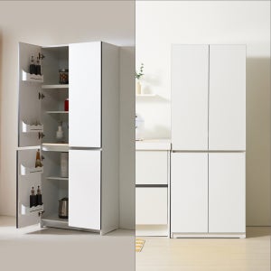 600 홈카페 수납장 냉장고도어장 (화이트)