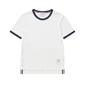 톰브라운 FJS075A 00042 100 스트라이프 콘트라스트 링거 여성 반팔티
