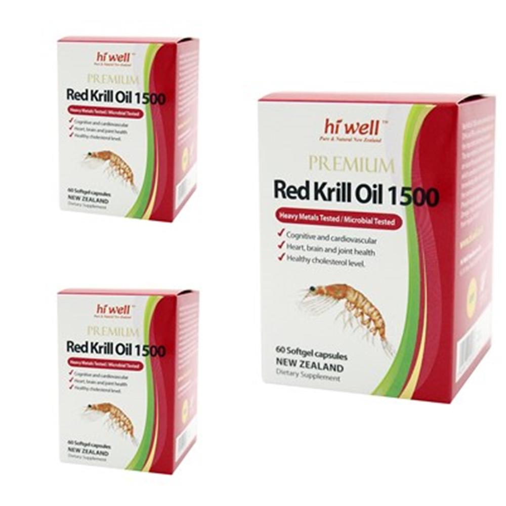 (뉴질랜드) 하이웰 프리미엄 <b>크릴오일</b> 1500mg 60소프트젤 3팩