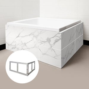 팝시스템 반신욕조 타일부착 에이프런 금속 프레임 POP-TUB10580
