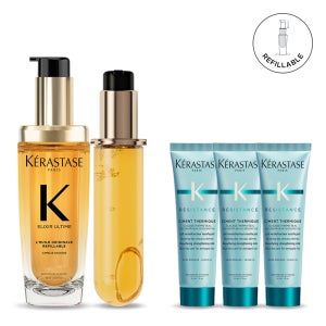 [데일리 윤기케어] 케라스타즈 엘릭서 얼팀 오리지널 헤어 오일 75ml+리필 75ml 세트 (+시몽 테르미크 30ml 3개)