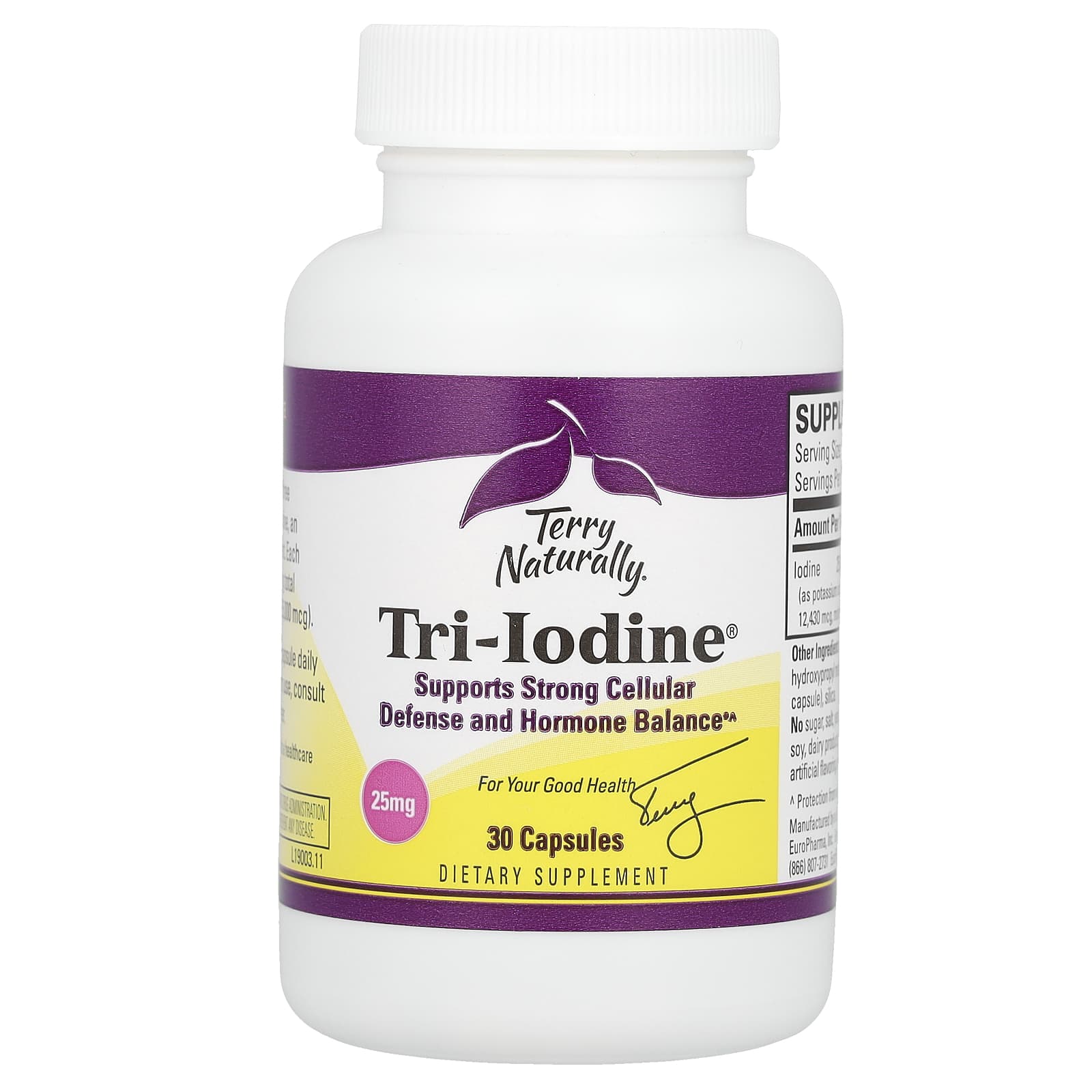테리내추럴리 트리 <b>요오드</b> Tri-Iodine 25mg 30캡슐 <b>요오드</b>칼륨 <b>요오드</b>나트륨