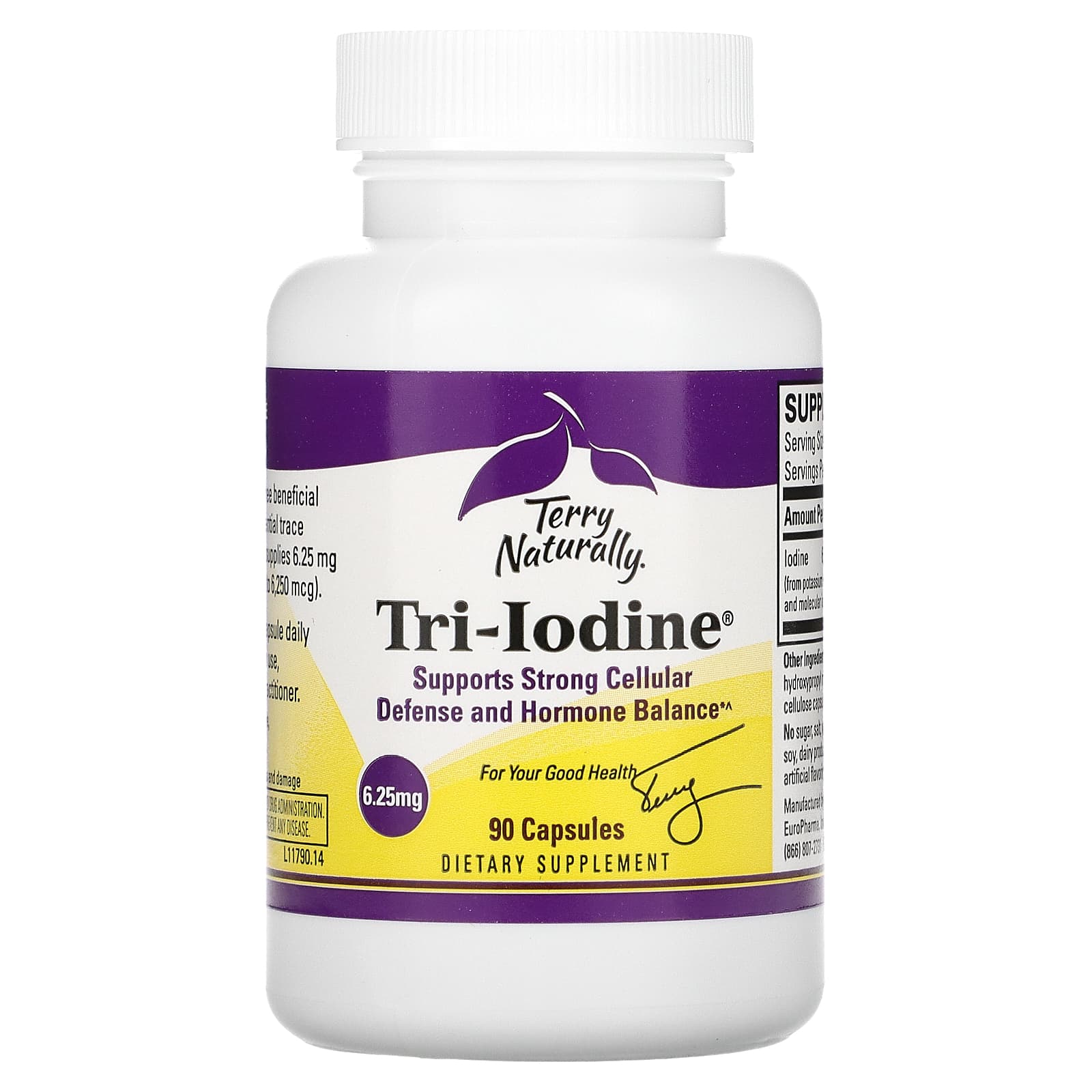 테리내추럴리 트리 <b>요오드</b> Tri-Iodine 6.5mg 90캡슐 <b>요오드</b>칼륨 <b>요오드</b>나트륨