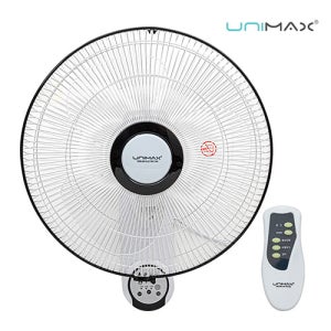 유니맥스 벽걸이선풍기 벽고정 16인치 회전 자연풍 3엽날개 리모컨 선풍기