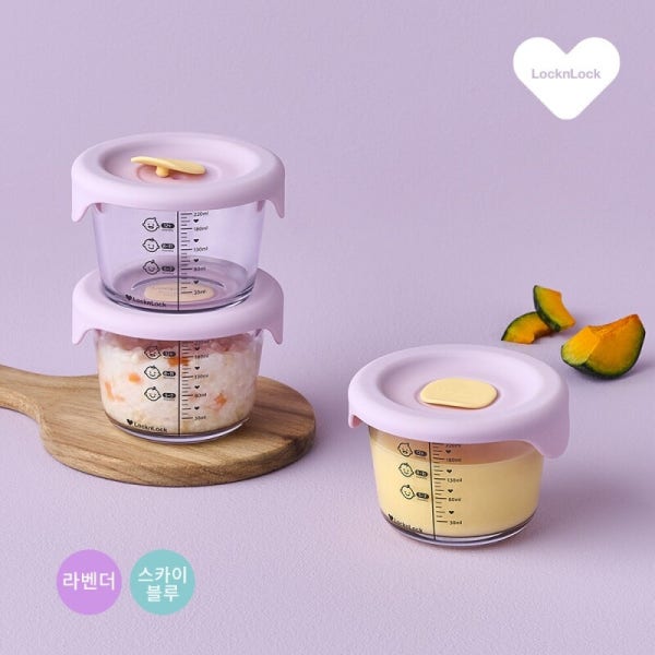 락앤락 리틀럽 디어 이유식 용기 실리콘캡 3P 원형