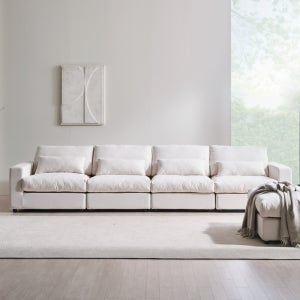 위메종 라니아 구스 5인 모듈 린넨 패브릭 소파